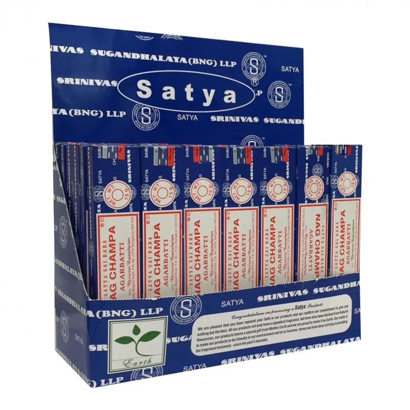 Satya-Räucherstäbchen in einer Displaybox.
