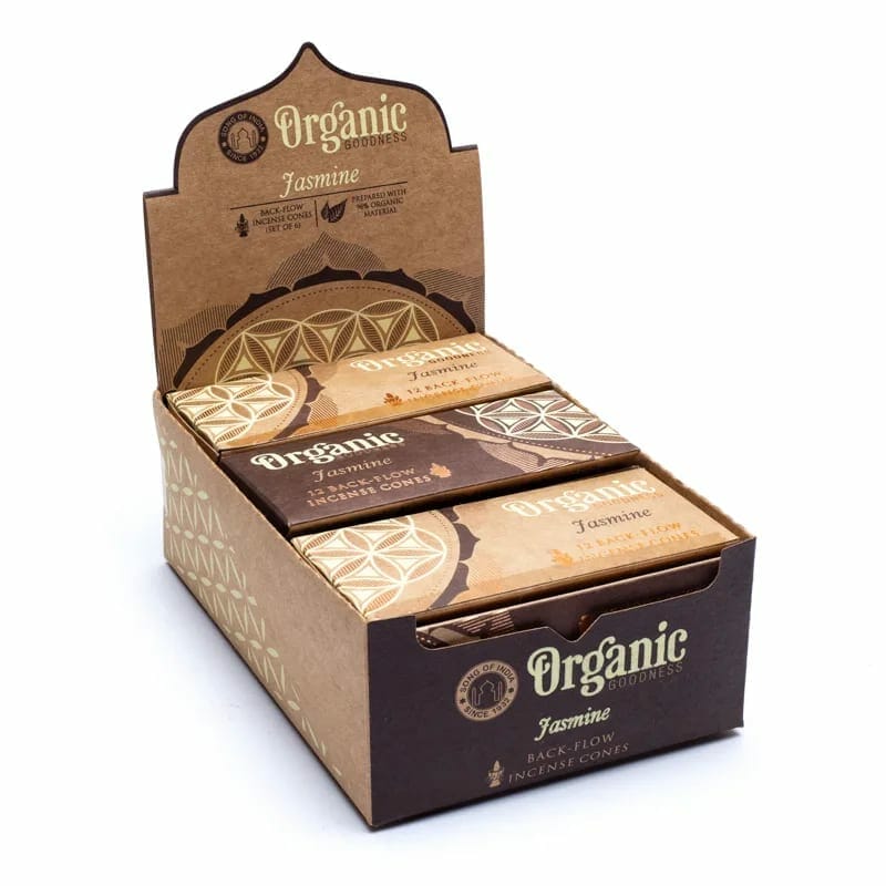 Eine Schachtel Bio-Schokoriegel auf weißem Hintergrund.