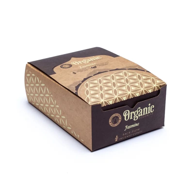 Eine braune Schachtel mit einem Motiv darauf.