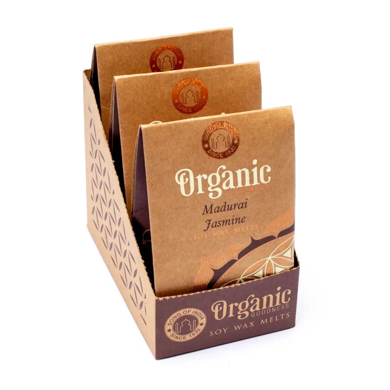 Eine Schachtel Bio-Kaffee in einer braunen Schachtel.